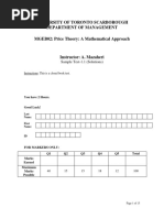 University of Toronto Scarborough Department of Management MGEB02: Price Theory: A Mathematical Approach