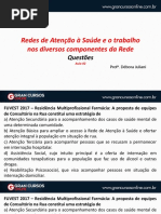 Aula 6 - Redes de Atenção à Saúde e o Trabalho Nos Diversos Componentes da Rede