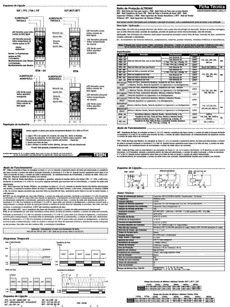 Relés de Nível ALTRONIC RSF e FSN PDF Relé Equipamento