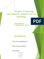 The Philosophy of Knowing: Can Empirical Research Tell Us Anything?