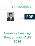 8086 Alp Programs: Presented by C.Gokul, Ap/Eee Velalar College of Engg & Tech