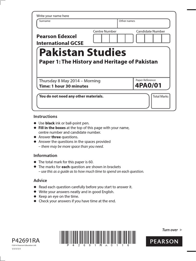 Pakistan Studies: Paper 1: The History and Heritage of Pakistan | PDF ...