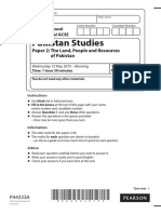 Pakistan Studies: Paper 2: The Land, People and Resources of Pakistan