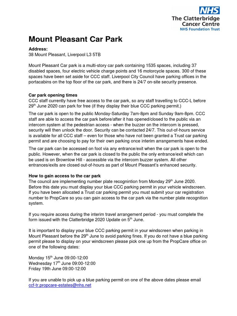 Mount Pleasant Car Park PDF PDF Parking Parking Lot