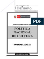 Decreto Supremo Que Aprueba La Política Nacional de Cultura Al 2030