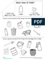 How Much Does It Hold?: 1 Liter Less Than 1 Liter More Than 1 Liter