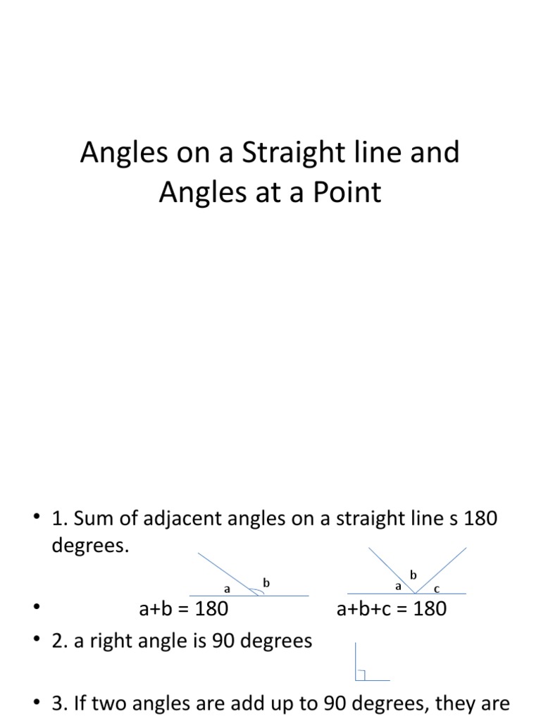 Angles On A Straight Line and Angles at A Point | PDF