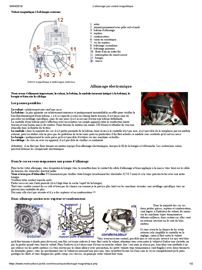 Réglage de l'allumage par volant magnétique PDF Allumage Moteur à — free download