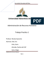 Universidad Adventista Del Plata: Administración de Recursos Humanos