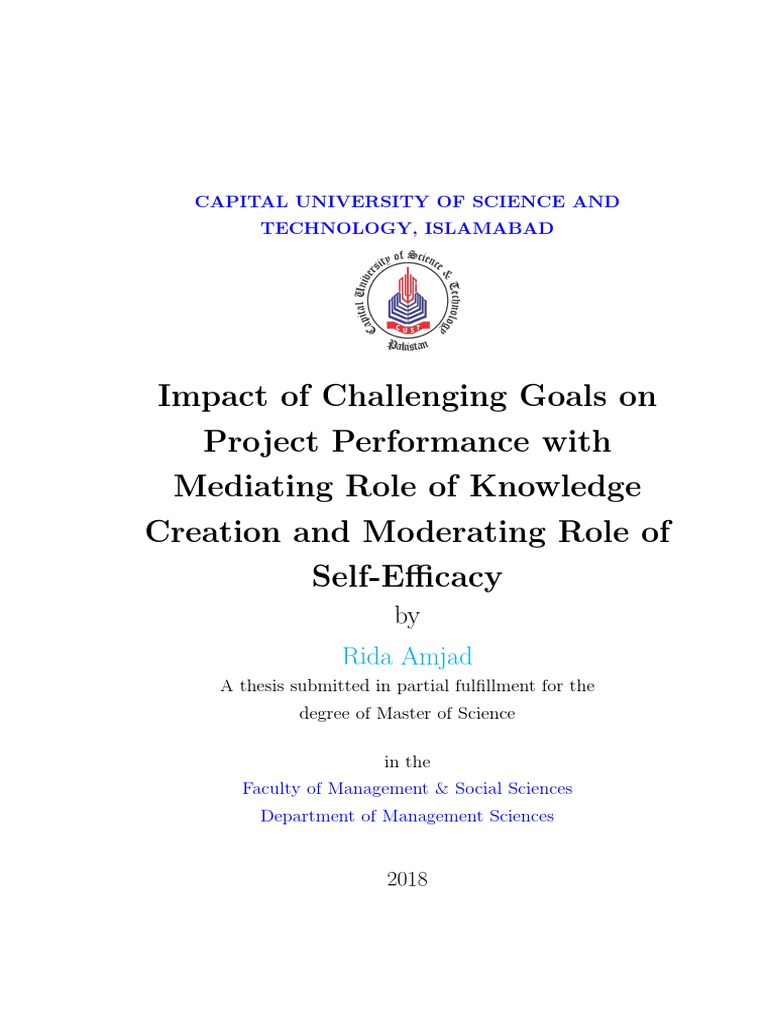 Self Efficacy | PDF | Goal Setting | Goal