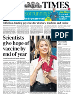 Weights or Running?: Scientists Give Hope of Vaccine by End of Year