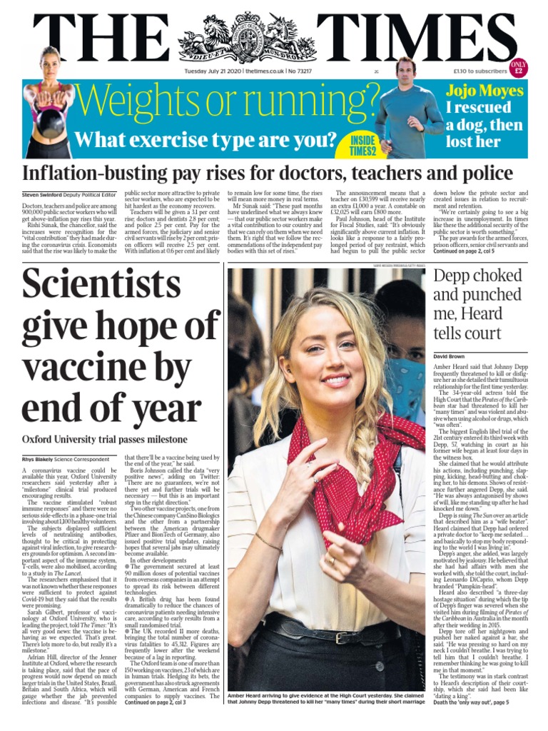 Weights or Running? Scientists Give Hope of Vaccine by End of Year PDF Vaccines Wellness