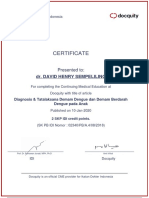 Certificate: Dr. David Henry Sempeliling