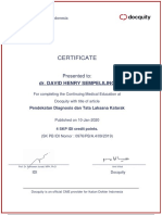 Certificate: Dr. David Henry Sempeliling