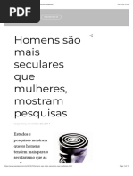 Homens são mais seculares que mulheres, mostram pesquisas