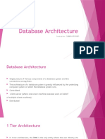 Database Architecture: Instructor: SAMIA ARSHAD