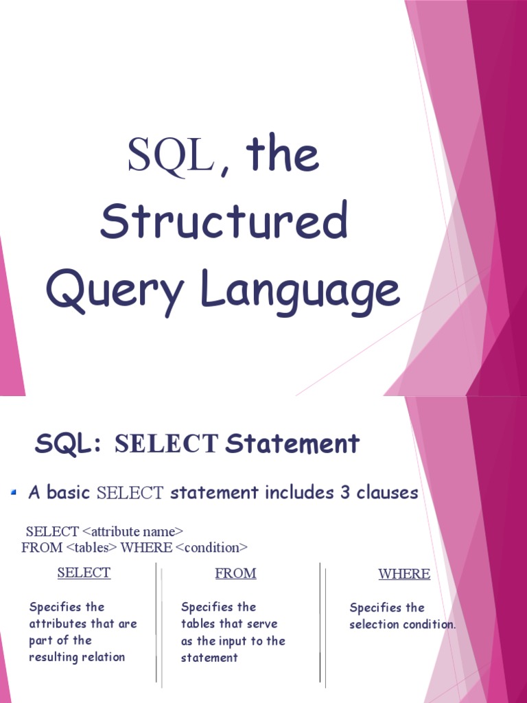 SQL, The Structured Query Language | PDF | Parameter (Computer ...