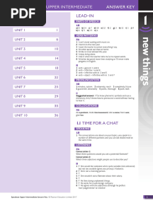 Answer Key Index: Upper Intermediate