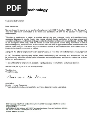 Offer Letter - DXC technology