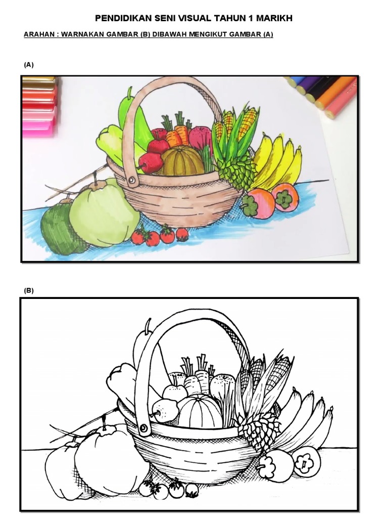 Pendidikan Seni Visual Tahun 1 Warnakan Buah Buahan Pdf