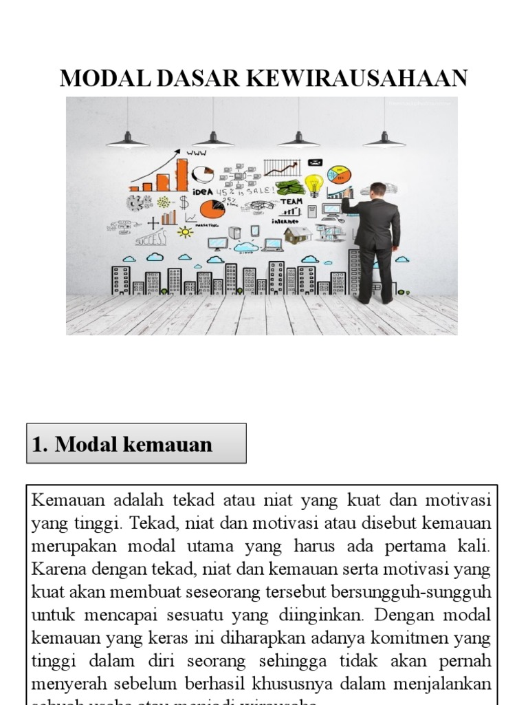 Modal Dasar Kewirausahaan dan Contohnya | PDF | Bisnis