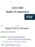 CSCI-2400 Models of Computation Course Syllabus