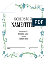 World Certificate 3