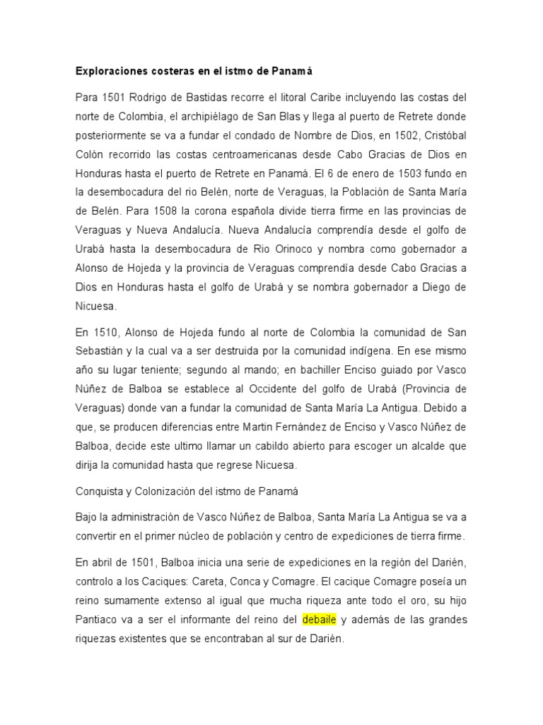 Exploraciones Costeras En El Istmo De Panamá Pdf Panamá Antiguas