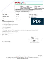 Department of Clinical Biochemistry: FBS, Plasma 104 MG/DL Urea, Serum 19 MG/DL