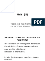 Tools and Techniqued of Educational Psychology