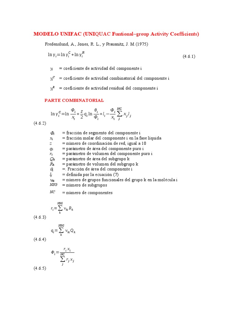 Modelo Unifac | PDF | Análisis matemático | Teoría de sistemas