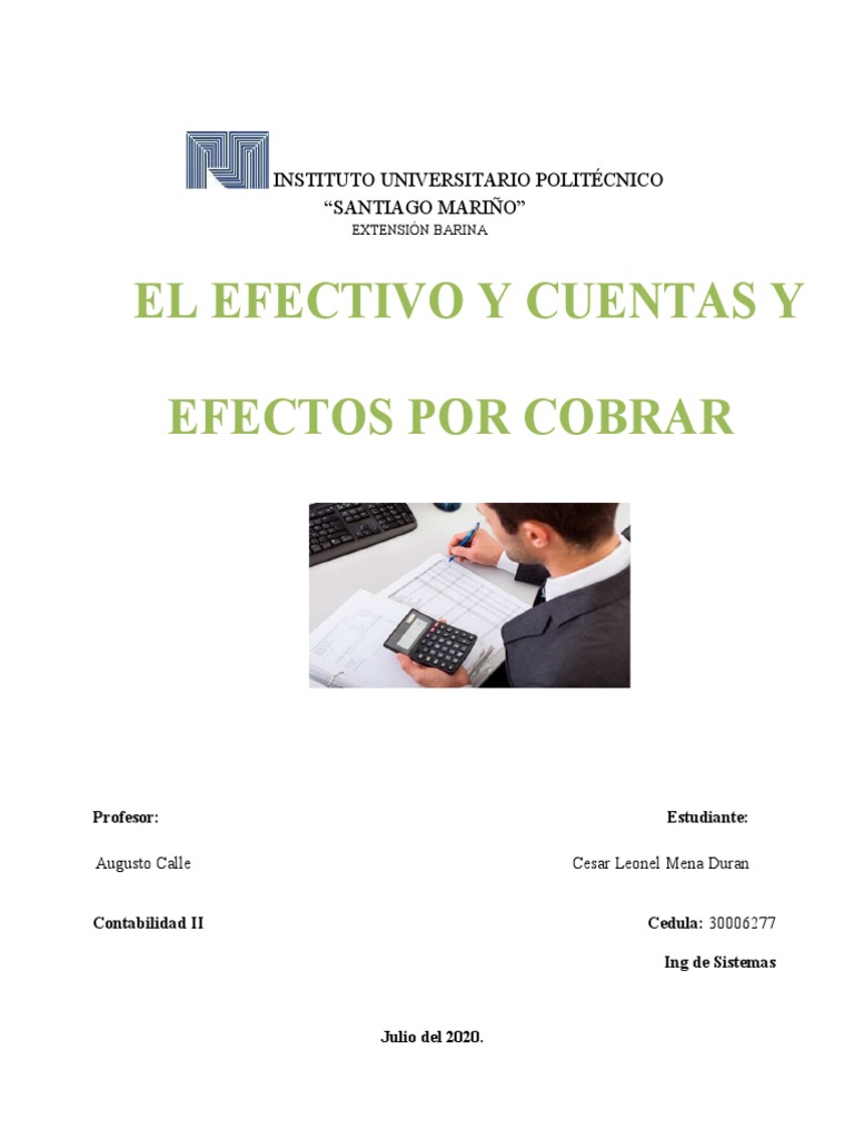 Efectivo y Cuentas por Cobrar en Contabilidad | PDF | Hoja de balance ...