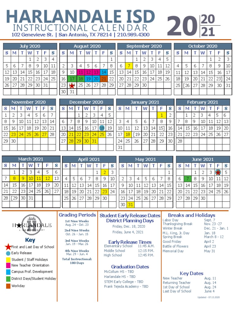 harlandale-isd-2020-2021-district-calendar-final-as-of-july-21-2020-pdf-pdf-holidays-observances