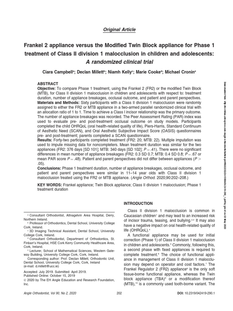Dispositivo Frankel 2 Versus El Dispositivo Modificado Twin Block para ...