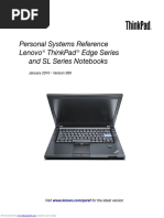 Personal Systems Reference Lenovo Thinkpad Edge Series and SL Series Notebooks