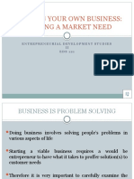 Meeting A Market Need