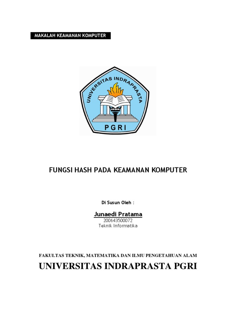 Makalah Keamanan Komputer Fungsi Hash Pada Keamanan Komputer