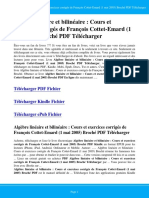 Algebre Lineaire Et Bilineaire Cours Et Exercices Corriges de Francois Cottet Emard 1 Mai 2005 Broche