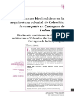 Condicionantes Bioclimáticos en La Arquitectura Colonial de Colombia - La Casa Patio en Cartagena de Indias y Bogotá PDF