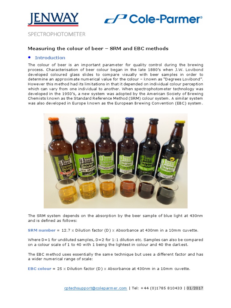 Spectrophotometers Measuring The Colour of Beer PDF PDF Optics
