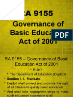 Governance of Basic Education Act of 2001