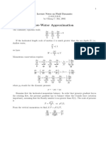 Fluid Dynamics Lecture Notes on Shallow-Water Approximation