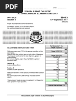 Yishun Junior College JC 2 Preliminary Examinations 2017 Physics