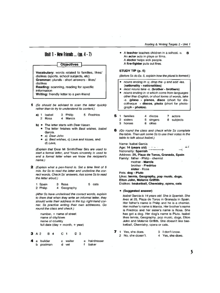 Reading and Writing Targets 1 PDF