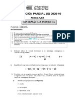 Evaluación Parcial - (I) - (G) - Matemática Discreta-I - 2020-10