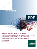 Máster Universitario en Ciencias Agroambientales y Agroalimentarias