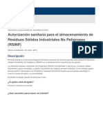 Autorización almacenamiento RSINP Seremi Salud