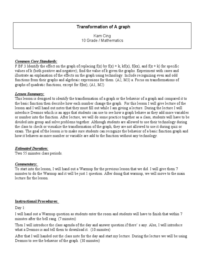 Graph Transformations in Algebra | PDF | Function (Mathematics ...