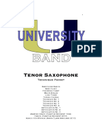 Dokumen - Tips - Tenor Saxophone Saxophone Technique Packet Saxophone Basics Reed Clinic Fingering PDF