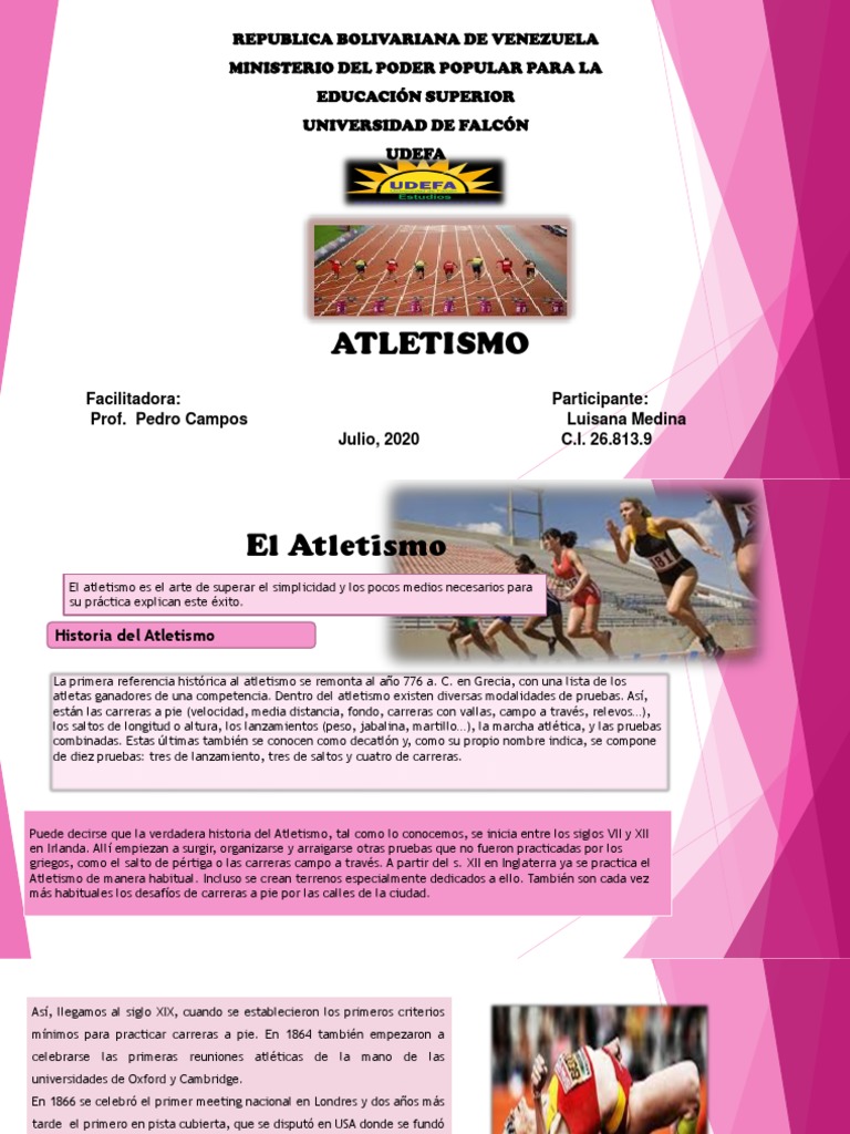 Historia y Pruebas del Atletismo | PDF | Deporte del atletismo | Juegos ...